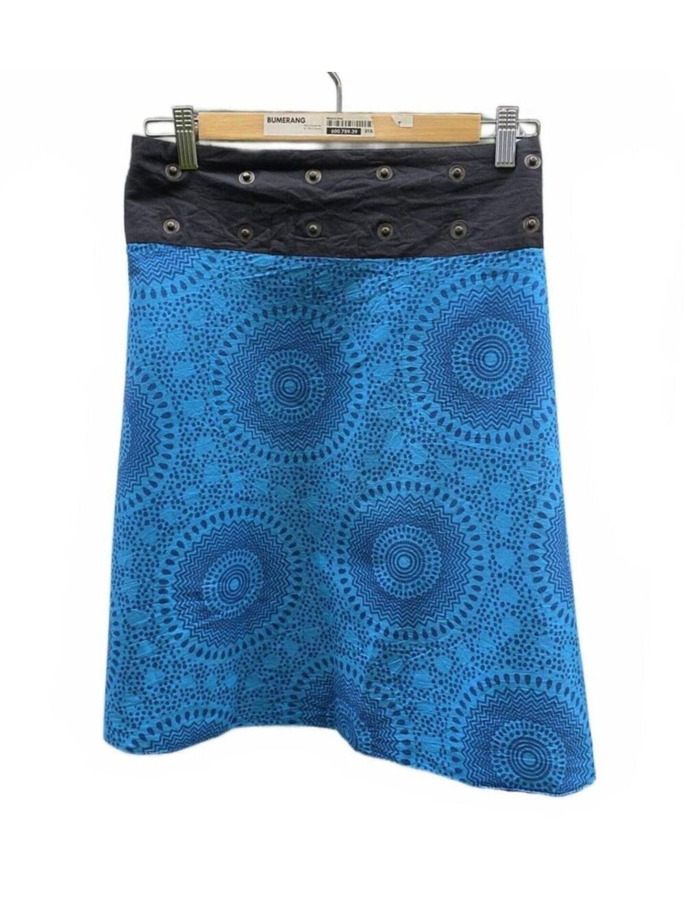 Pacap Reversible Mini Wrap Skirt Adjustable Snap Waist Boho Geometric Print